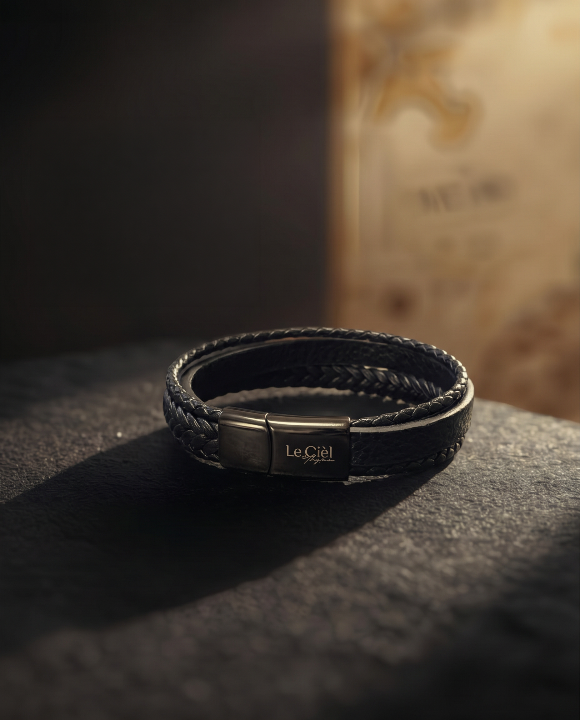 Men Bracelet 11 –  Black 4 Wrap