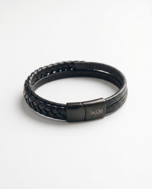 Men Bracelet 09 – Black 3 Wrap