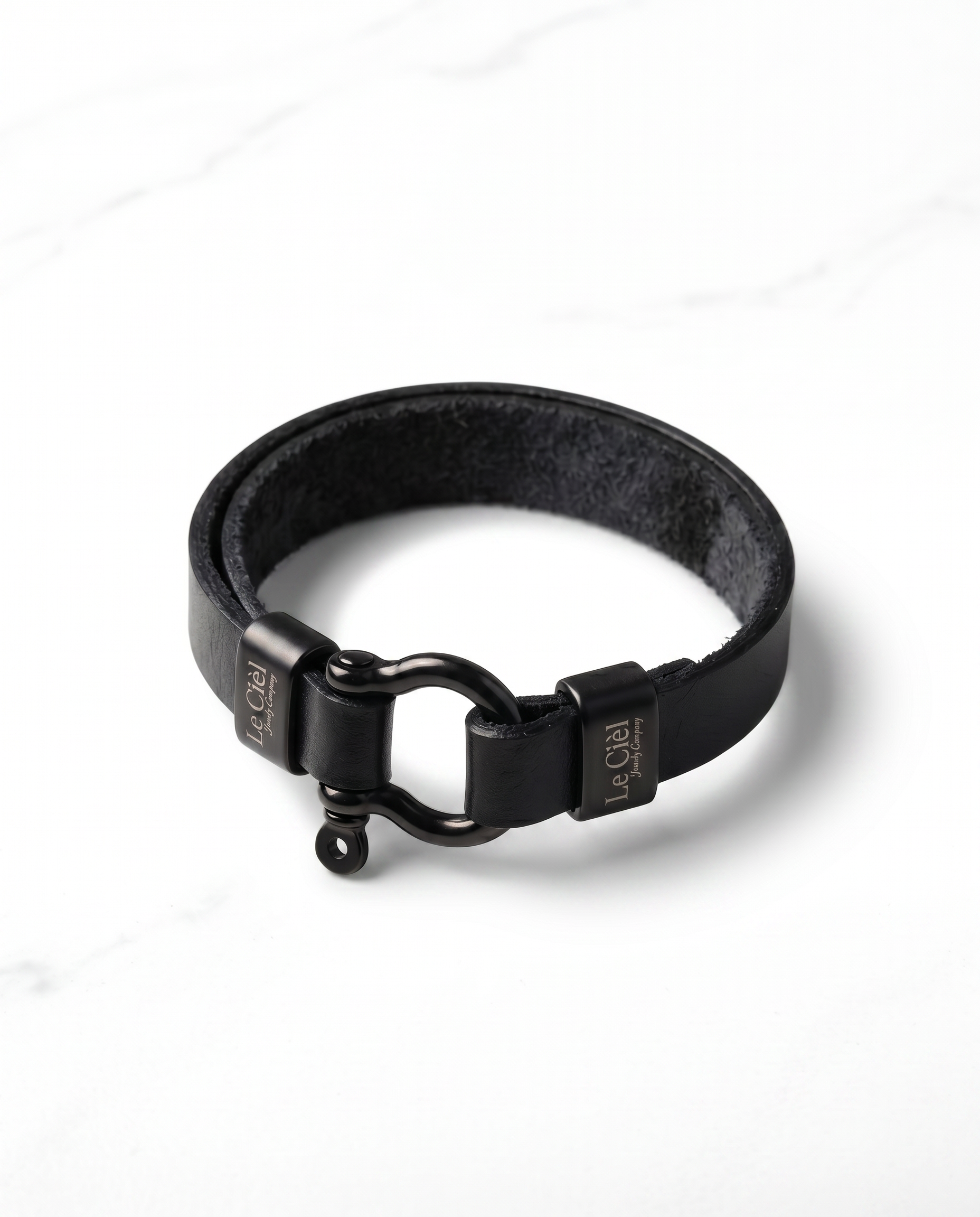 Men Bracelet 06  – Black  Plain Wide